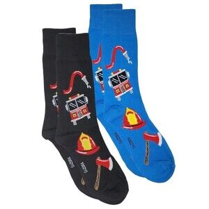 Mens Socks Fireman Firefighter Gift First Responder Fire Truck Novelty 2 PAIRS